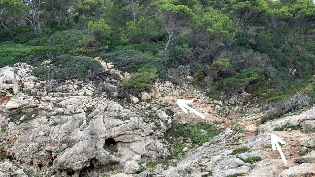 Cómo llegar a Cala Escorxada y cala Fustam
